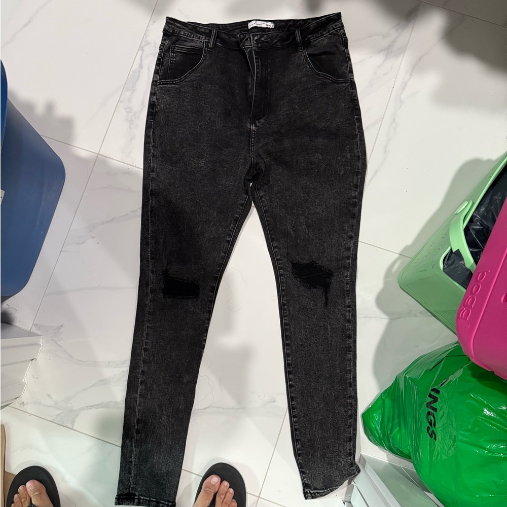High Rise Black Jeans